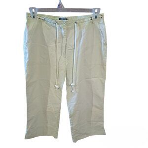 Willi Smith Solid Green Capri's 100% Cotton